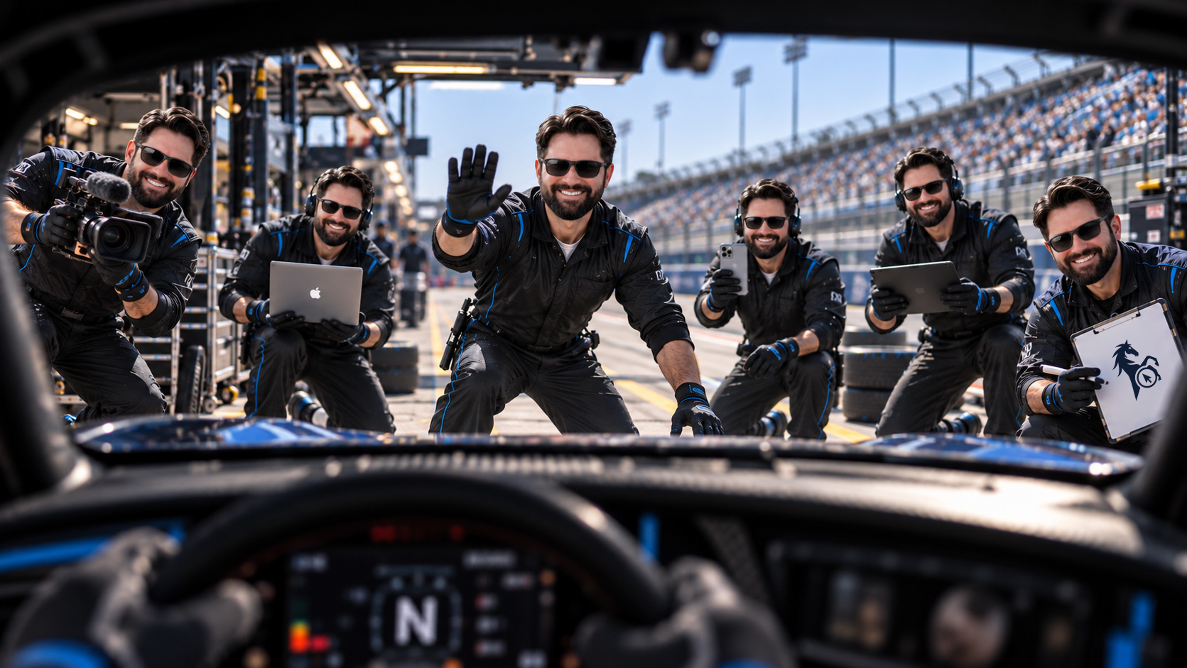 Workhorse Marketing pit crew representing an all-in-one marketing team